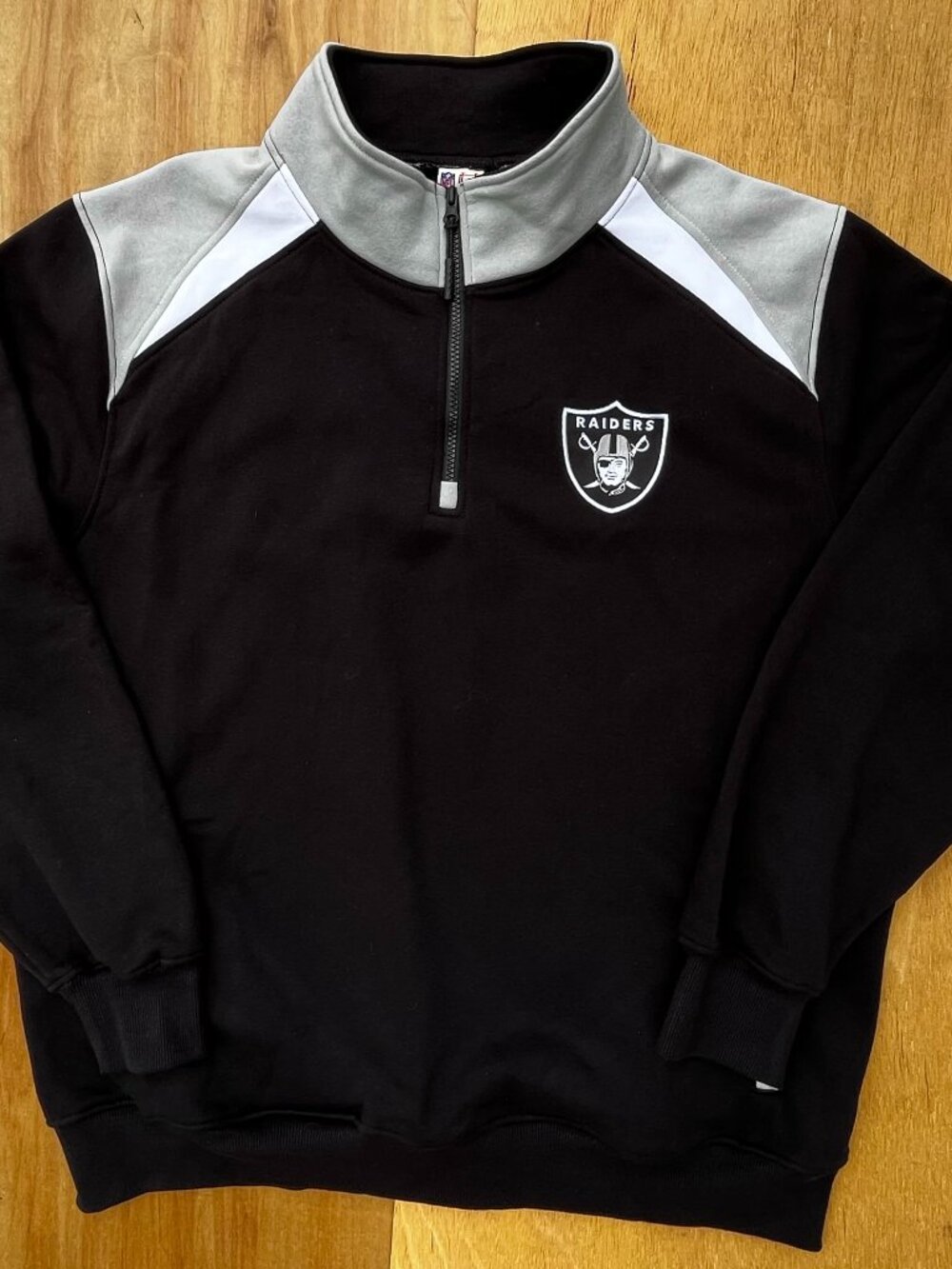 LAS VEGAS RAIDERS ULRA GAME NFL 1/4 ZIP EMBROIDERED SWEATSHIRT Men’s sz XXL